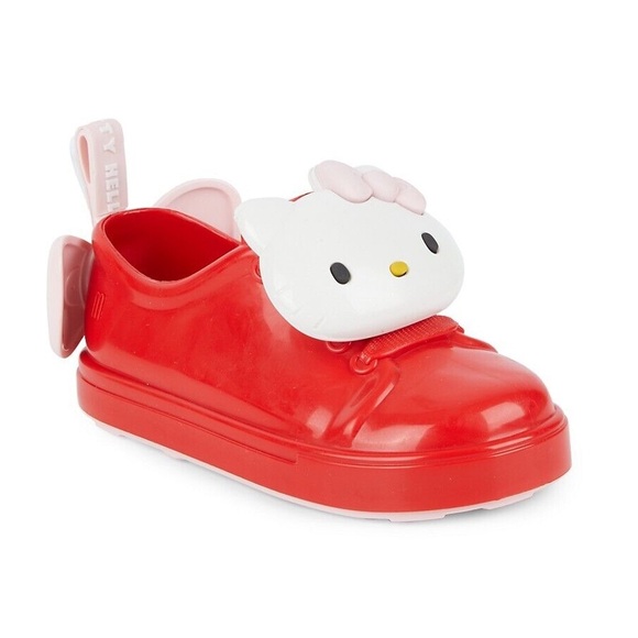 Mini Melissa Other - MINI MELISSA HELLO KITTY head red pink white jelly slip on sneakers shoes